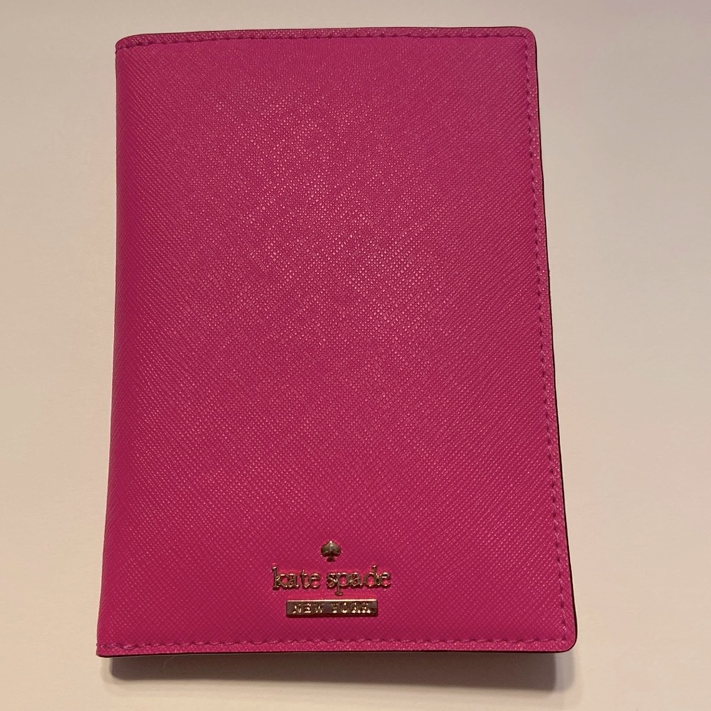 Kate Spade Saffiano Leather Passport Holder in Hot Pink